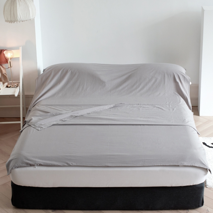 91家纺网 家纺一手货源 找家纺 Mr.pig猪先生水洗棉 2023新款纯色隔脏睡袋 睡袋-水貂灰