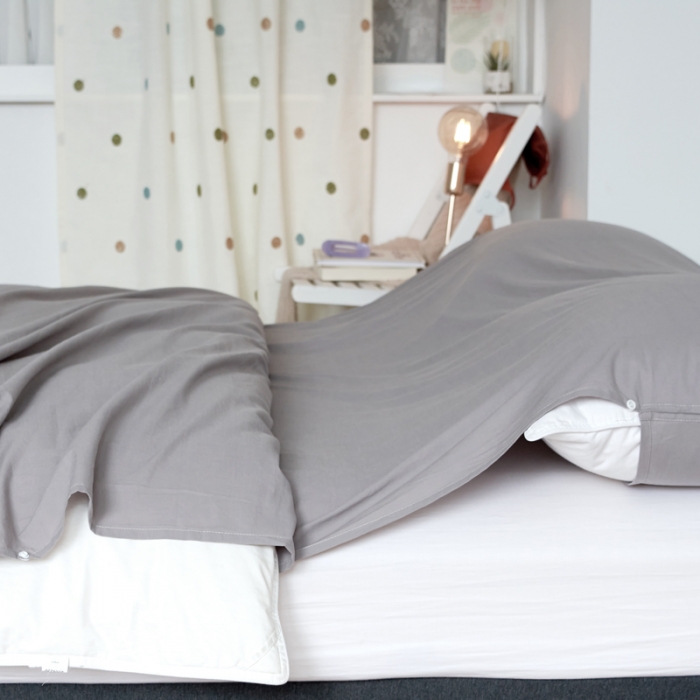 91家纺网 家纺一手货源 找家纺 Mr.pig猪先生水洗棉 2023新款纯色隔脏睡袋 睡袋-水貂灰