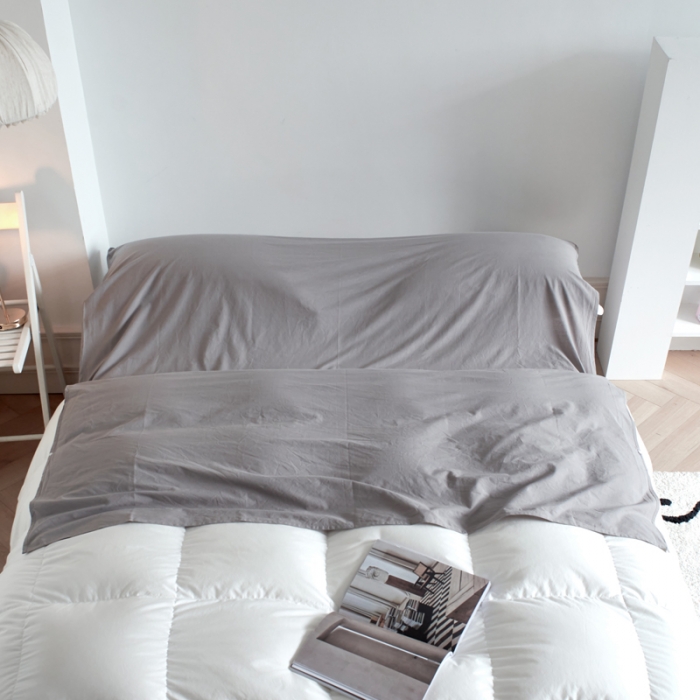 91家纺网 家纺一手货源 找家纺 Mr.pig猪先生水洗棉 2023新款纯色隔脏睡袋 睡袋-水貂灰