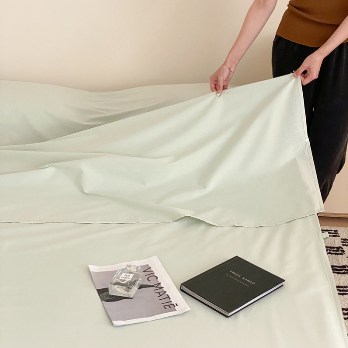 91家纺网 家纺一手货源 找家纺 Mr.pig猪先生水洗棉 2023新款纯色隔脏睡袋 睡袋-螺旋藻绿