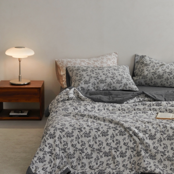 91家纺网 家纺一手货源 找家纺 （总）梦享生活家居 2023新款双层纱色织提花夏被四件套