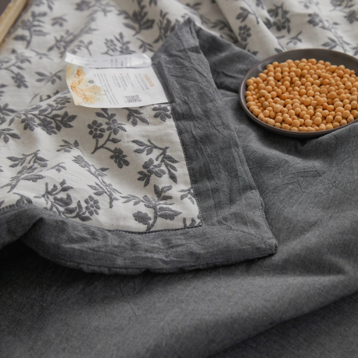 91家纺网 家纺一手货源 找家纺 （总）梦享生活家居 2023新款双层纱色织提花夏被四件套