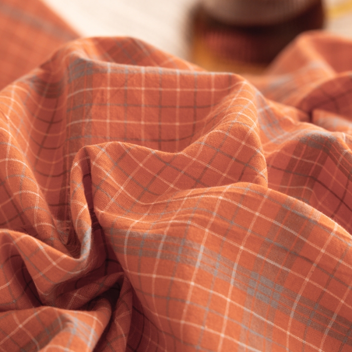 91家纺网 家纺一手货源 找家纺 柠萌 A类全棉色织水洗棉简约条纹格子学生季宿舍上下铺三件套 瓦尔桔