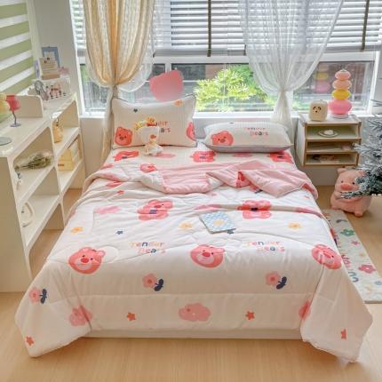 91家纺网 家纺一手货源 找家纺 （总）慕尚 2025新款乳胶凉席水洗棉夏被三件套四件套