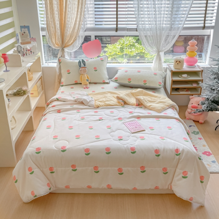 91家纺网 家纺一手货源 找家纺 （总）慕尚 2025新款乳胶凉席水洗棉夏被三件套四件套