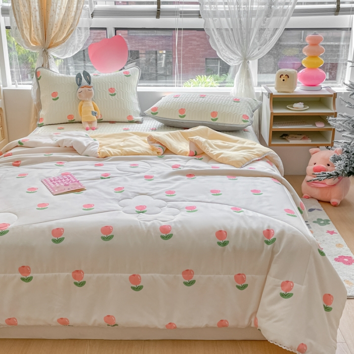 91家纺网 家纺一手货源 找家纺 （总）慕尚 2025新款乳胶凉席水洗棉夏被三件套四件套