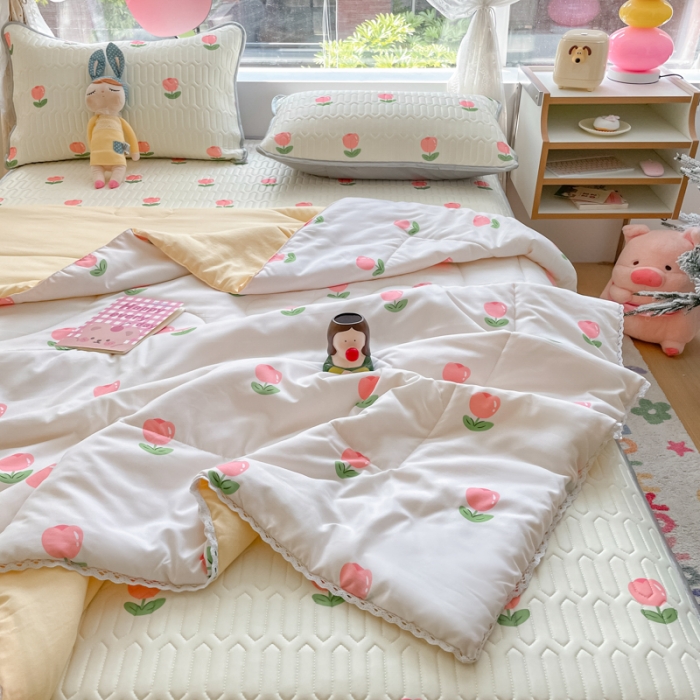 91家纺网 家纺一手货源 找家纺 （总）慕尚 2025新款乳胶凉席水洗棉夏被三件套四件套