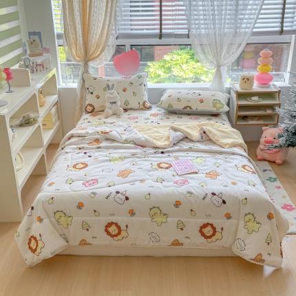 慕尚 2025新款乳胶凉席水洗棉夏被三件套四件套 动物城