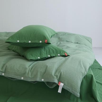 91家纺网 家纺一手货源 找家纺 总安莱生活水洗棉全棉色经色纬高支高密纽扣款工艺混搭拼色四件套（系列二）