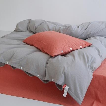 91家纺网 家纺一手货源 找家纺 总安莱生活水洗棉全棉色经色纬高支高密纽扣款工艺混搭拼色四件套（系列二）