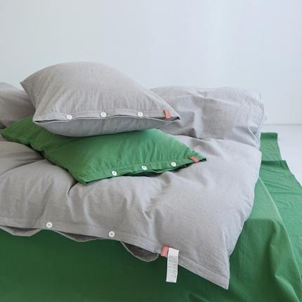 91家纺网 家纺一手货源 找家纺 总安莱生活水洗棉全棉色经色纬高支高密纽扣款工艺混搭拼色四件套（系列二）