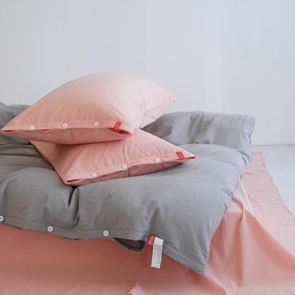 91家纺网 家纺一手货源 找家纺 总安莱生活水洗棉全棉色经色纬高支高密纽扣款工艺混搭拼色四件套（系列二）