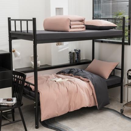 91家纺网 家纺一手货源 找家纺 （总）柠萌 2025新款A类色织水洗棉学生简约上下铺宿舍三件套