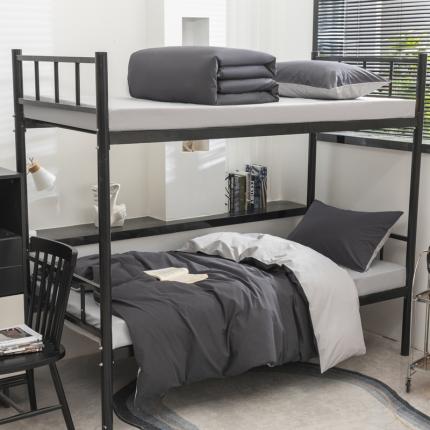 91家纺网 家纺一手货源 找家纺 （总）柠萌 2025新款A类色织水洗棉学生简约上下铺宿舍三件套