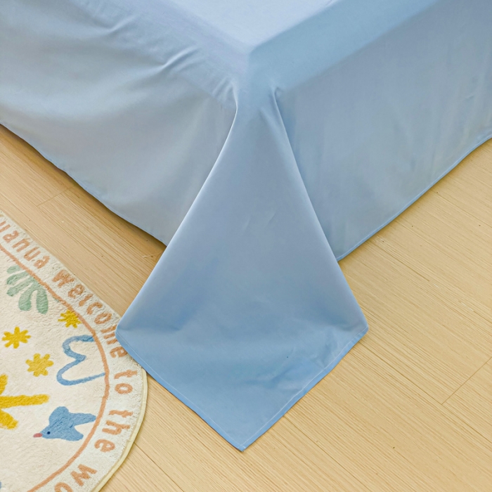 91家纺网 家纺一手货源 找家纺 金鑫汇 2023新花型上市喷气面料全棉四件套 收获满满-蓝色