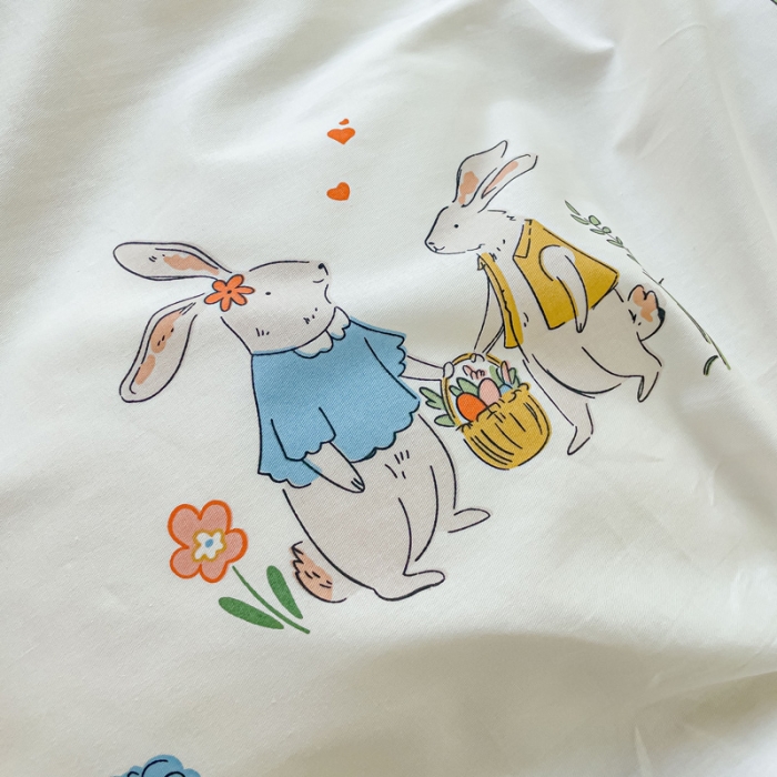 91家纺网 家纺一手货源 找家纺 金鑫汇 2023新花型上市喷气面料全棉四件套 收获满满-绿色