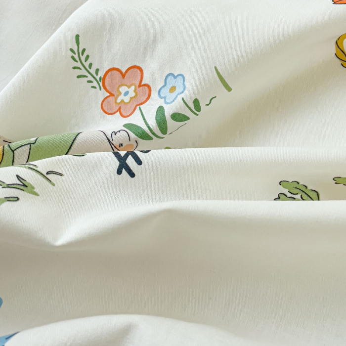 91家纺网 家纺一手货源 找家纺 金鑫汇 2023新花型上市喷气面料全棉四件套 收获满满-绿色