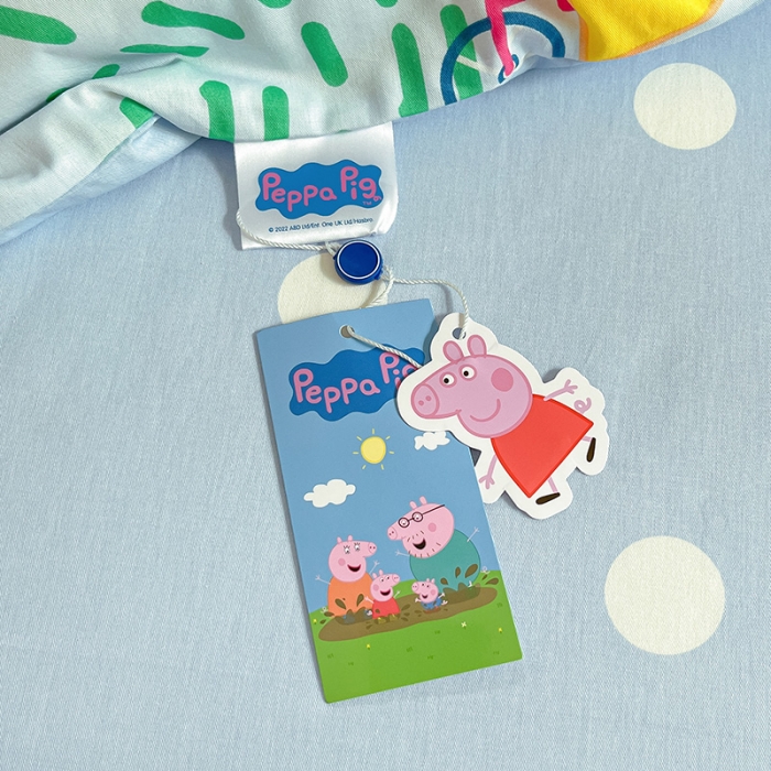 91家纺网 家纺一手货源 找家纺 金爱家 2023新款小猪佩奇正版授权纯棉印花系列四件套 小猪佩奇-彩虹佩奇