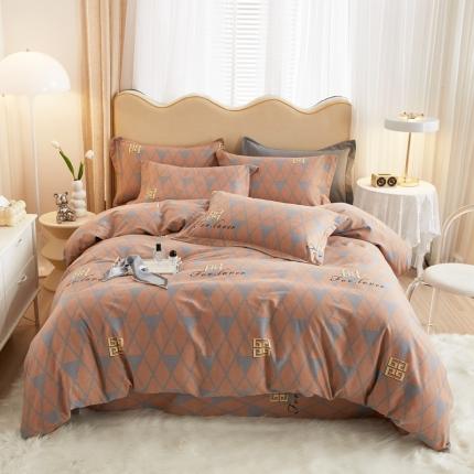 金纱玉纺家纺 2023新款纯棉加厚AB版四件套 菲欧娜-粉