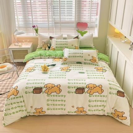 91家纺网 家纺一手货源 找家纺 乐童 2024网红直播爆款吊边＋一字绣工艺款四件套（九） 可爱汪