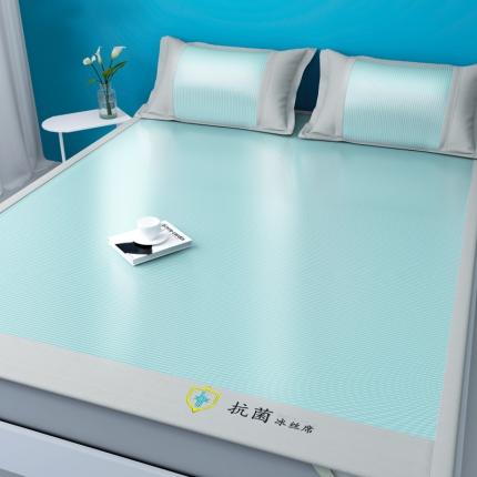 91家纺网 家纺一手货源 找家纺 （总）席世家 2023新款600D抗菌水洗冰丝绣花凉席