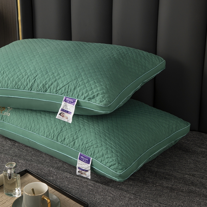 91家纺网 家纺一手货源 找家纺 拾光枕芯 2023新款跑量高档艾草立体双边刺绣驱蚊美眠枕芯 绿色