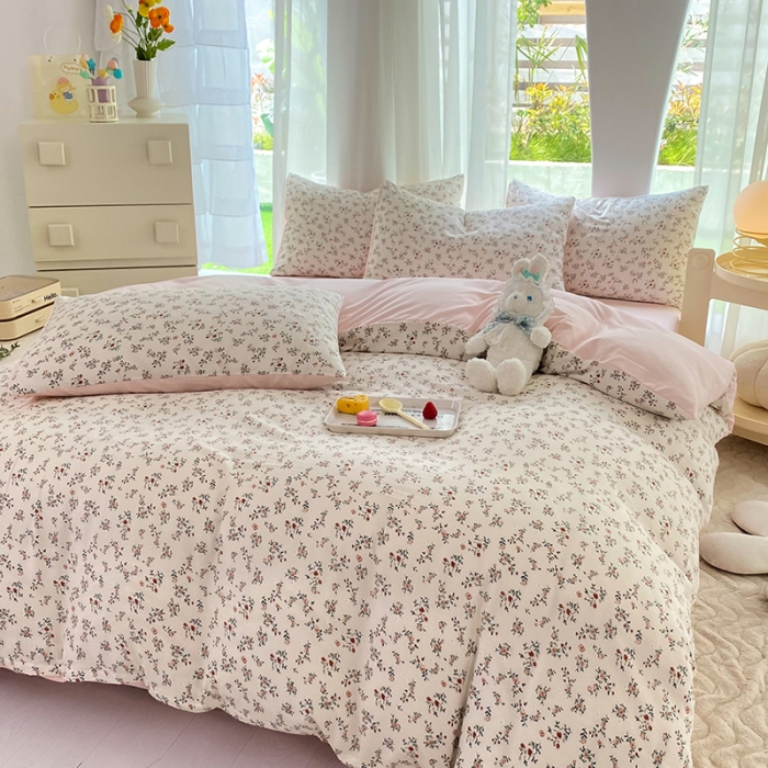 91家纺网 家纺一手货源 找家纺 慕尚家纺 2025新款A类超柔双层水洗四件套 后花园