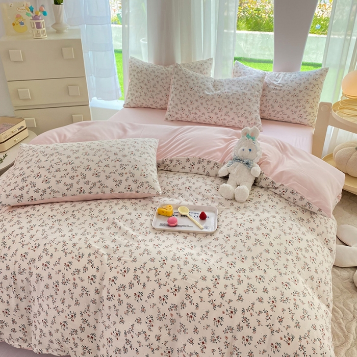 91家纺网 家纺一手货源 找家纺 慕尚家纺 2025新款A类超柔双层水洗四件套 后花园