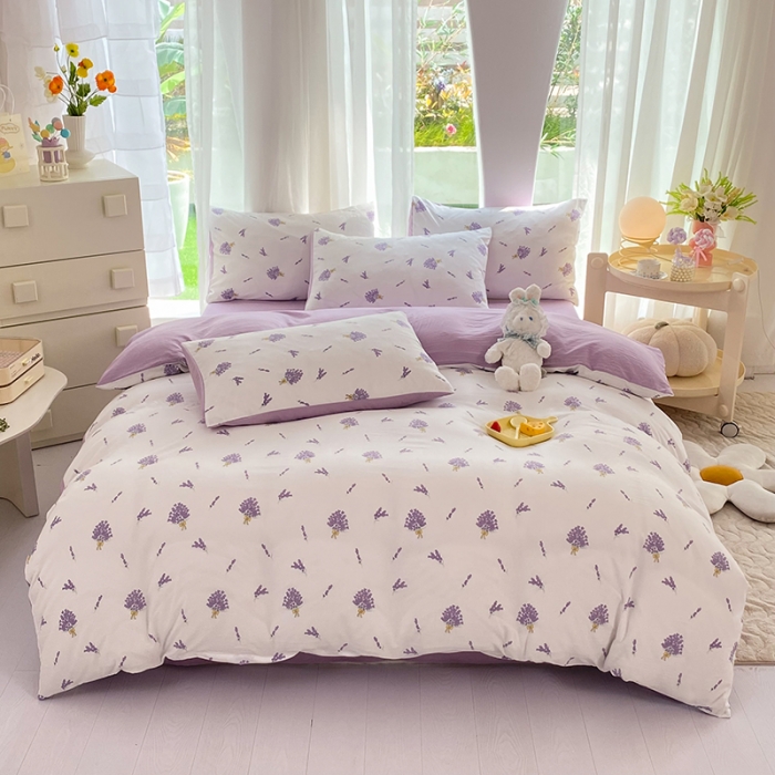 91家纺网 家纺一手货源 找家纺 慕尚家纺 2025新款A类超柔双层水洗四件套 花儿与兔