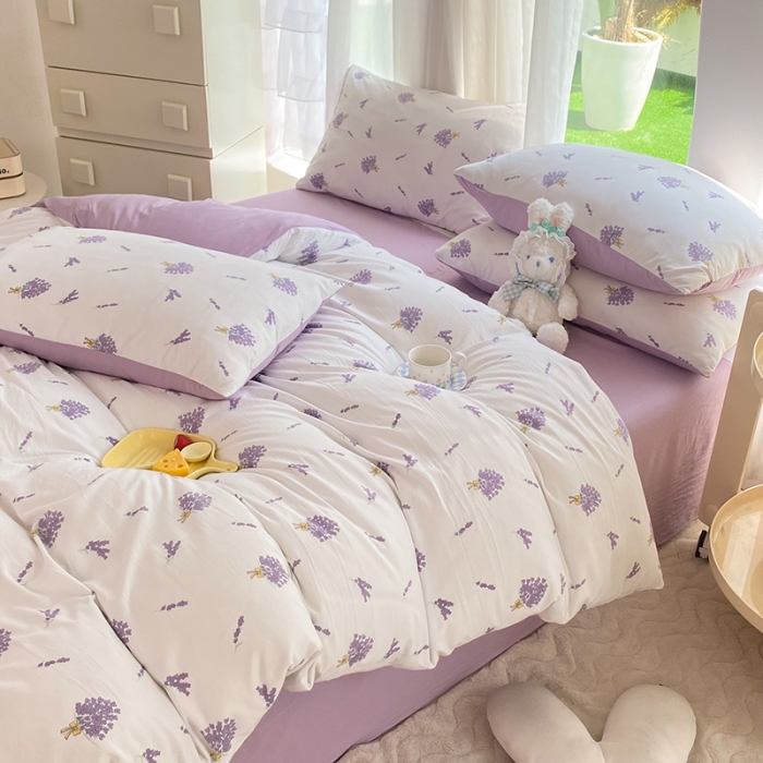 91家纺网 家纺一手货源 找家纺 慕尚家纺 2025新款A类超柔双层水洗四件套 花儿与兔