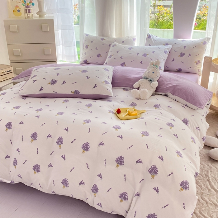 91家纺网 家纺一手货源 找家纺 慕尚家纺 2025新款A类超柔双层水洗四件套 花儿与兔