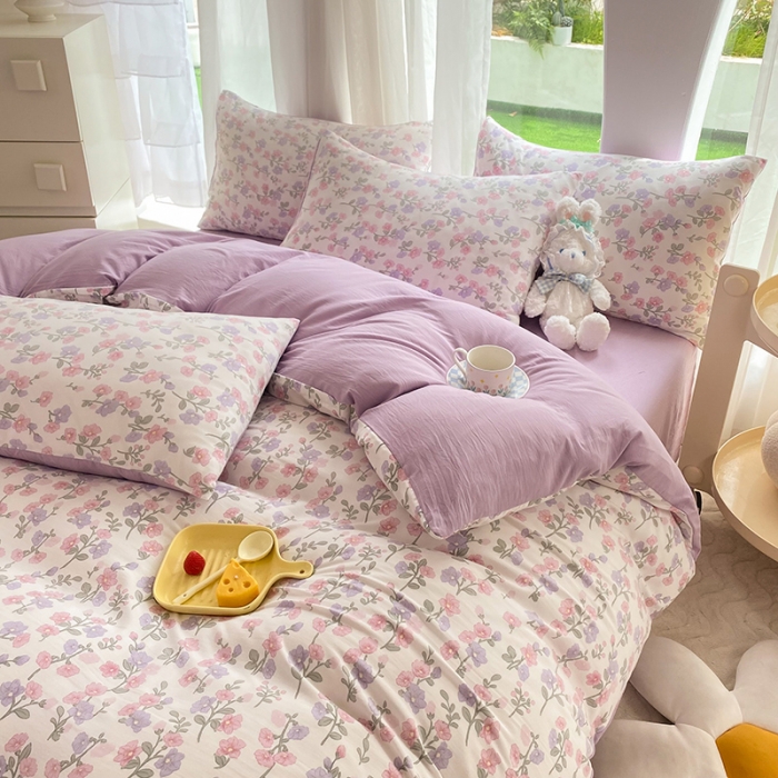 91家纺网 家纺一手货源 找家纺 慕尚家纺 2025新款A类超柔双层水洗四件套 尽相思