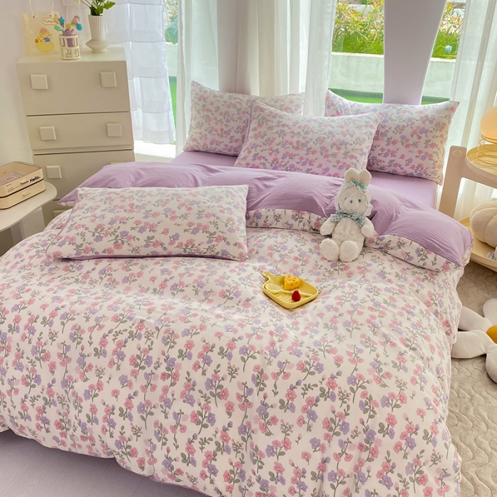 91家纺网 家纺一手货源 找家纺 慕尚家纺 2025新款A类超柔双层水洗四件套 尽相思