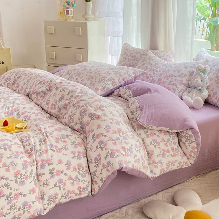 91家纺网 家纺一手货源 找家纺 慕尚家纺 2025新款A类超柔双层水洗四件套 尽相思