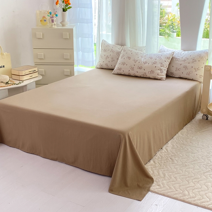 91家纺网 家纺一手货源 找家纺 慕尚家纺 2025新款A类超柔双层水洗四件套 可爱棕熊