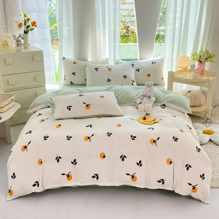 91家纺网 家纺一手货源 找家纺 慕尚家纺 2025新款A类超柔双层水洗四件套 柿柿如意