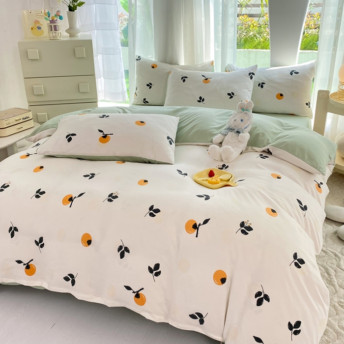 91家纺网 家纺一手货源 找家纺 慕尚家纺 2025新款A类超柔双层水洗四件套 柿柿如意