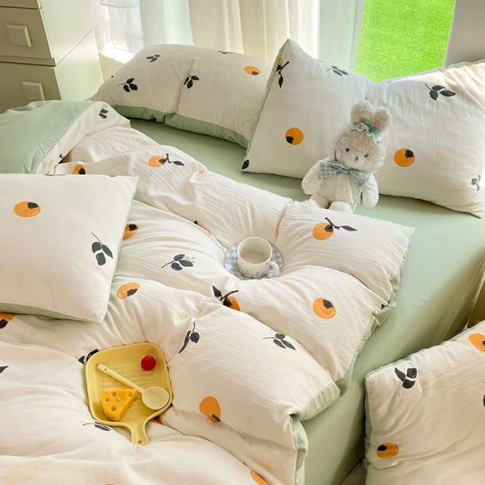 91家纺网 家纺一手货源 找家纺 慕尚家纺 2025新款A类超柔双层水洗四件套 柿柿如意