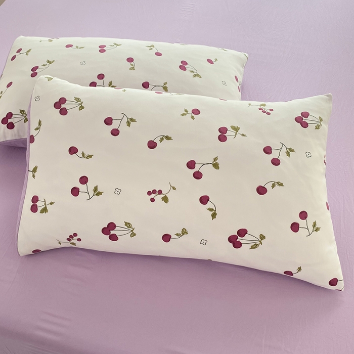 91家纺网 家纺一手货源 找家纺 慕尚家纺 2025新款A类超柔双层水洗四件套 夏日樱桃