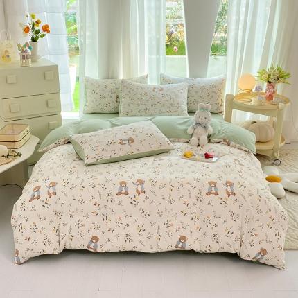 慕尚家纺 2025新款A类超柔双层水洗四件套 小熊乐园