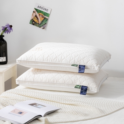 91家纺网 家纺一手货源 找家纺 2023新款 乳胶功能羽丝绒枕头 决明子护颈枕芯