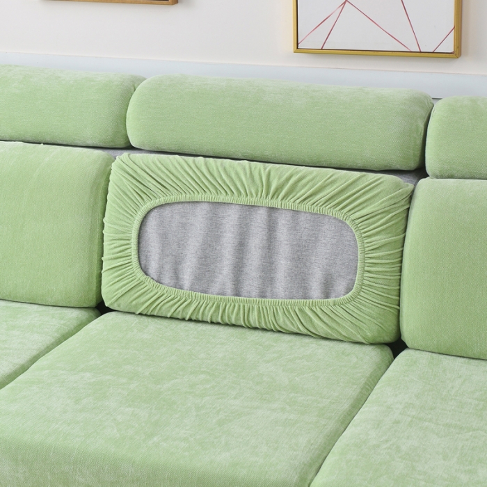 91家纺网 家纺一手货源 找家纺 千彤 2023新款裙边沙发笠沙发套雪尼尔系列 薄荷绿