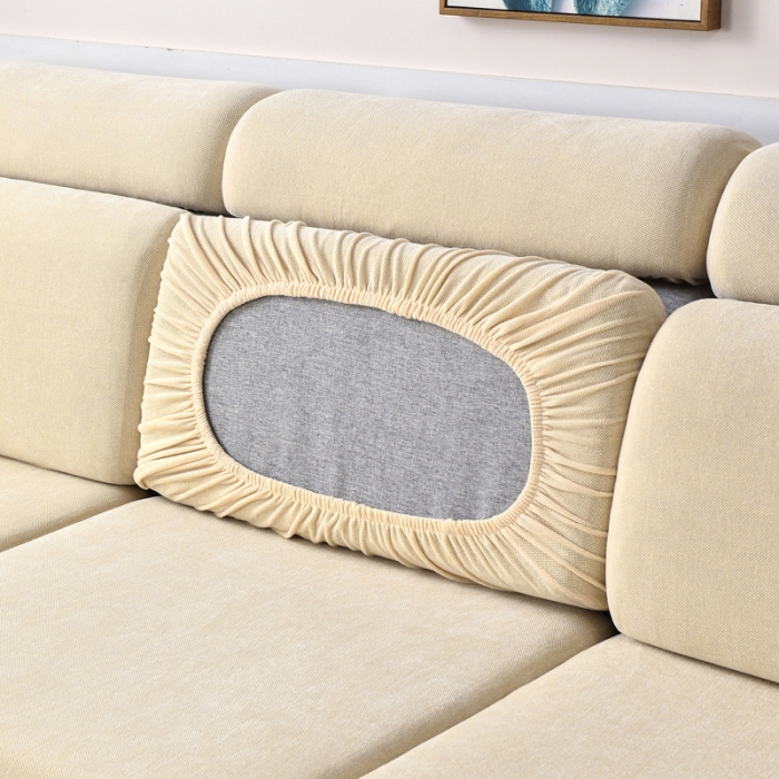 91家纺网 家纺一手货源 找家纺 千彤 2023新款裙边沙发笠沙发套雪尼尔系列 米白