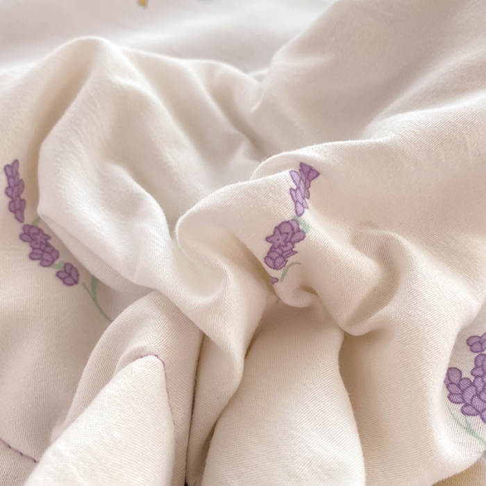 91家纺网 家纺一手货源 找家纺 慕尚家纺 2025新款A类超柔双层纱针织夏被四件套 及风情