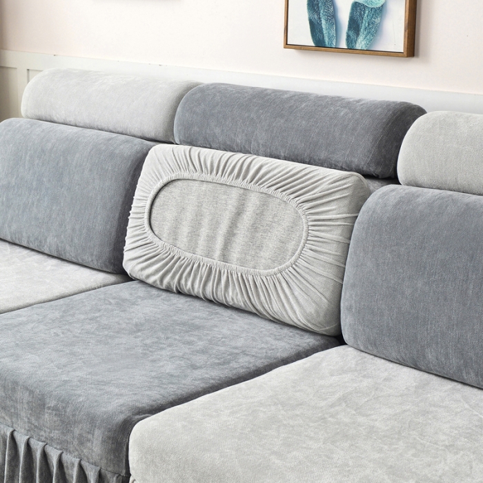 91家纺网 家纺一手货源 找家纺 千彤 2023新款裙边沙发笠沙发套雪尼尔系列 中性灰银灰