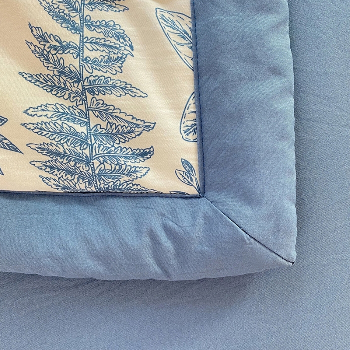 91家纺网 家纺一手货源 找家纺 慕尚家纺 2025新款A类超柔双层纱针织夏被四件套 兰花草