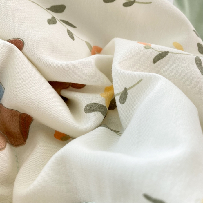 91家纺网 家纺一手货源 找家纺 慕尚家纺 2025新款A类超柔双层纱针织夏被四件套 小熊花园