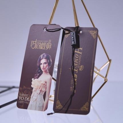 91家纺网 家纺一手货源 找家纺 森翔 吊牌辅料250g白卡对裱 现货直发 时尚经典咖啡色