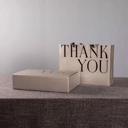 91家纺网 家纺一手货源 找家纺 森翔 手提袋套件包装 黑色LOGO处烫金可定制 THANK YOU