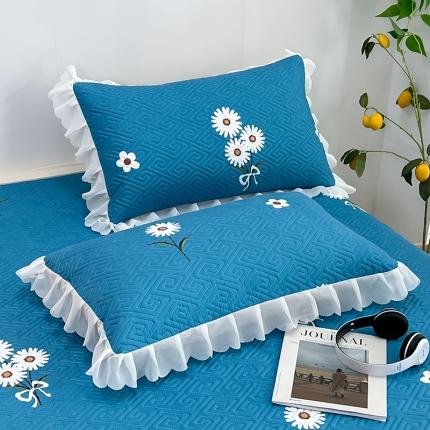 91家纺网 家纺一手货源 找家纺 总 梦舒羽2025新款夹棉花边双人枕套单人加厚短款枕芯套